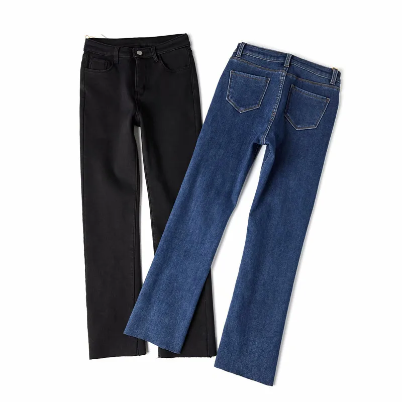 Gplus, зимние теплые джинсы для женщин, высокая талия, прямые брюки размера плюс, джинсы из флиса, джинсовые женские брюки, женские джинсы C6678