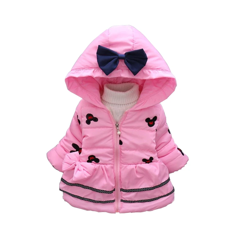 

Girls Minnie Jacket New Cotton Winter Girls Coats Keep Warm Hooded jacket For Girls Lovely Baby Kids Clothes Children Clothing