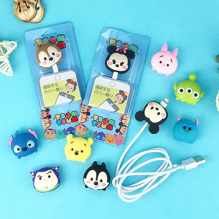 

2019 New Cute Cable Protector for iphone 8 7 6 5 USB Data Line Protection Doll Animal Bite Accessory Cable Organizer Protective