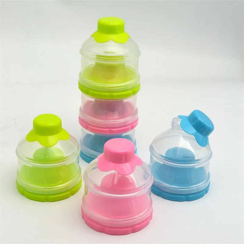 

Newborn Baby Portable Feeding Milk Container Infant Kids Formula Milk Powder Three-Layer Multifunction Candy Snacks Supplies Box