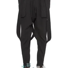 Новинка Мужская одежда стилист волос Повседневный трехмерный большой карман трикотажные подтяжки брюки комбинезон певица костюмы