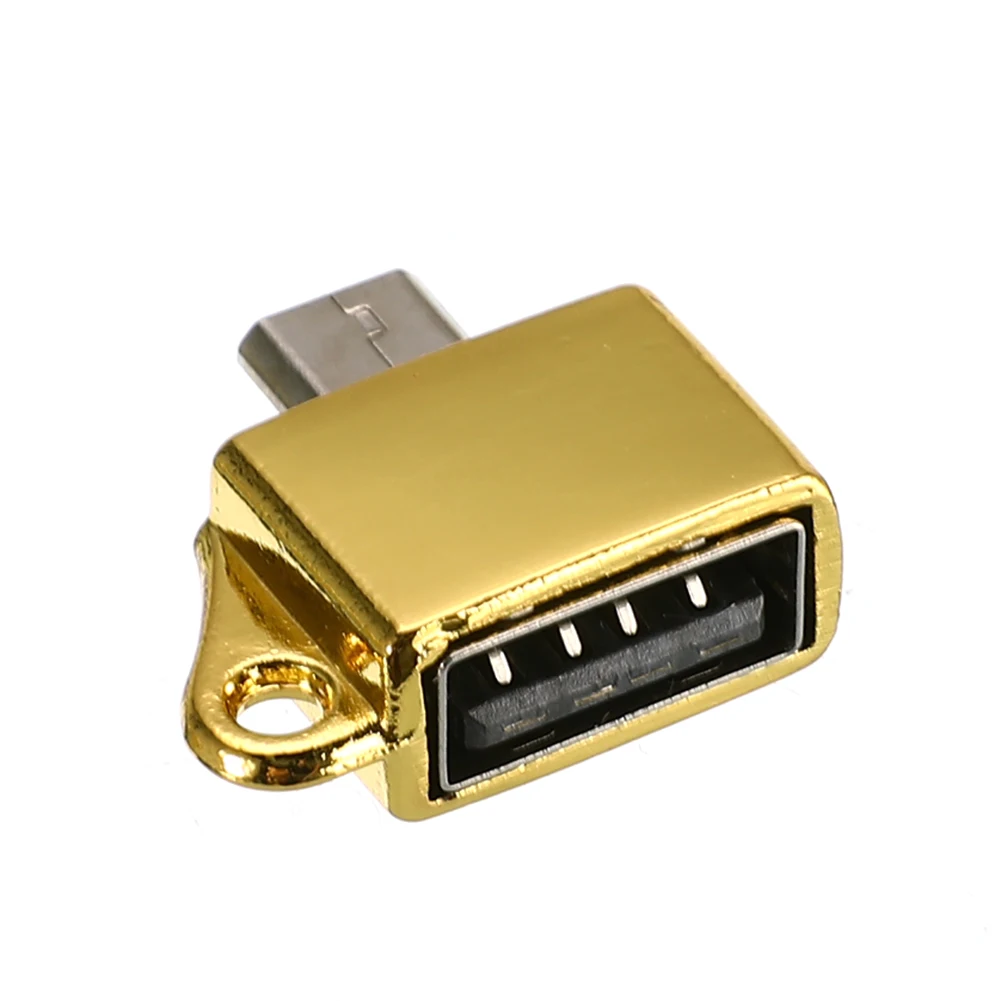 

Metal Micro USB Male To USB 2.0 A Female OTG Converter Adapter With Key Chain Cell Phone Adapter Accessories