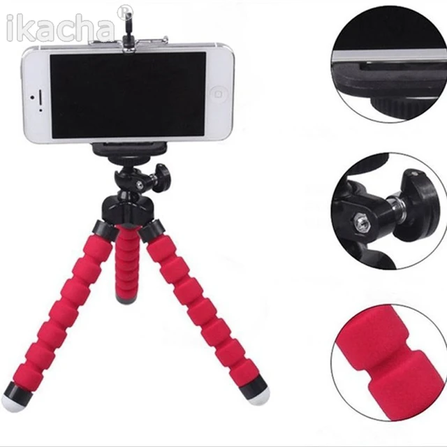 Trípode flexible para selfie soporte para celular o camara azul 