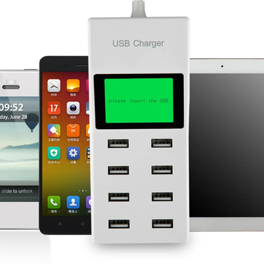 8 портов usb домашние дорожные настенные розетки зарядное устройство для мобильного телефона светодиодный адаптер дисплея для мобильного телефона зарядная станция для планшета
