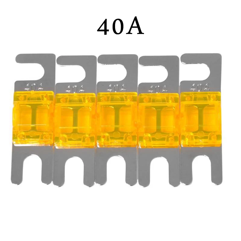VODOOL 5 шт./компл. 30/40/60/80/100A Никель покрытием автомобильный стерео аудио 32V AFS мини предохранители ANL Авто серьги-гвоздики предохранители схемы защиты предохранителей - Цвет: Цвет: желтый