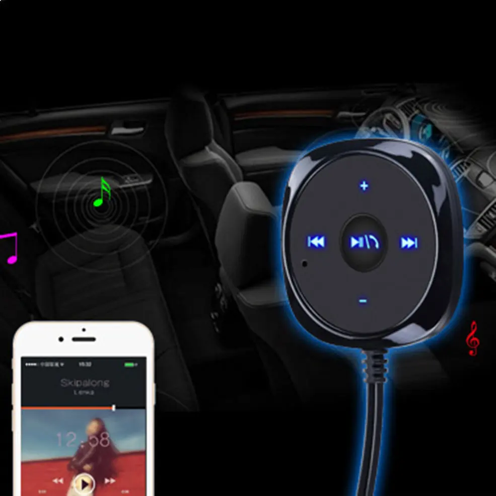 Bluetooth Car Kit Stereo Music Receiver MP3 Player Hands-free 3.5mm Aux Input 2.1A USB Speakerphone Car Charger