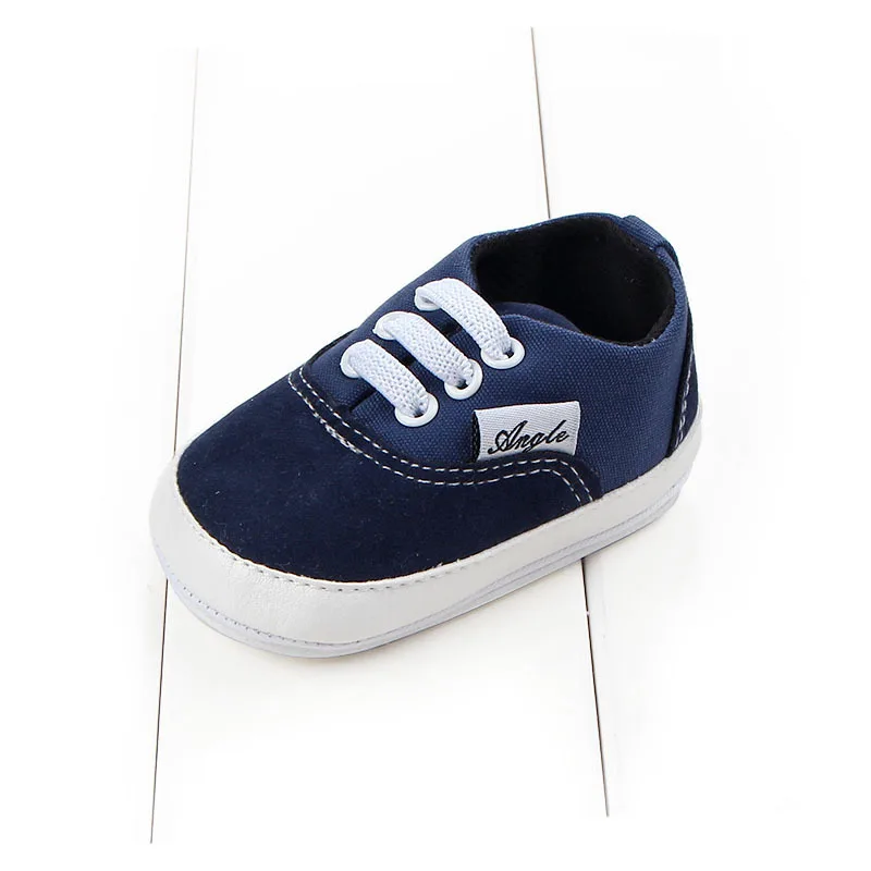 Navy Blue Г. Весенняя детская парусиновая обувь прогулочная обувь для девочек Обувь для новорожденных малышей Повседневная обувь с мягкой подошвой для маленьких мальчиков от 0 до 18 месяцев - Цвет: Navy Blue