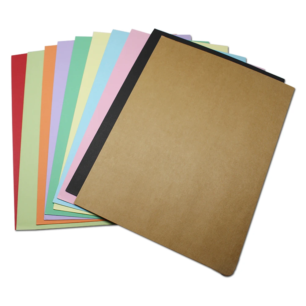 

100pcs/lot Blank A4 Paper Document File Holder Folder Clip Kraft Paper Packaging Bags 23.5x31cm 250g 10 Colors Wholesale