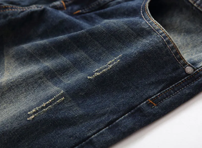 2018 высокое качество Dsel бренд Для мужчин джинсы модные дизайнерские проблемных Рваные джинсы Для мужчин Straight Fit Jeans Homme, 100% хлопок, 777-B