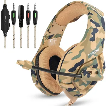 

K1 Game Earphones Headset Bass Gaming Headphones Casque Camouflage PS4 with Mic for Mobile Phone PC Tablet For Gaming Players