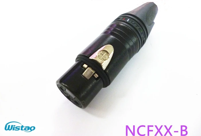 Hi-Fi разъемом XLR Женский черный корпус покрытие позолоченными контактами для 3-жильный кабель Neutrik Hi-Fi аудио собственными руками Сделай Сам