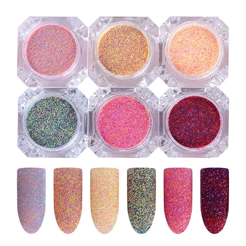 

Mixed Color Sugar Dust Nail Sandy Glitter Powder 3g Dazzling Pigment Manicure Nail Art Decoration