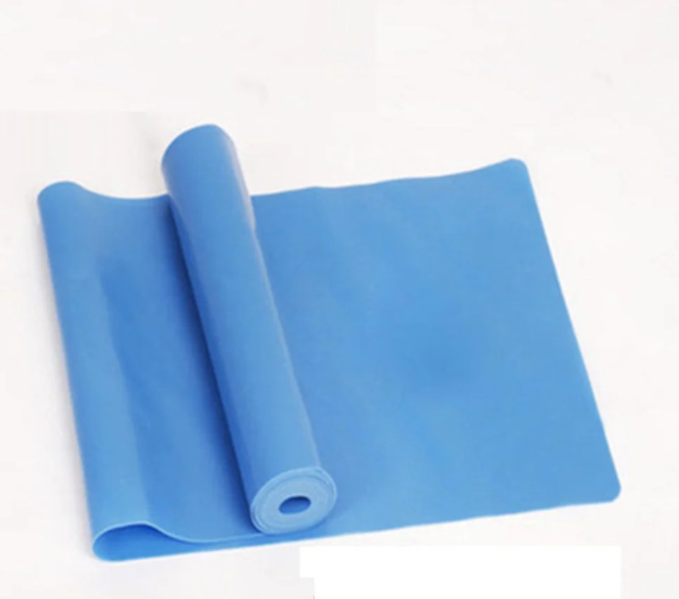 Синий 1.5m Elastic Yoga Pilates Rubber Stretch Exercise Band Arm Back Leg Fitness thickness 0.35mm Gym Fitness resistance bands - Цвет: Синий