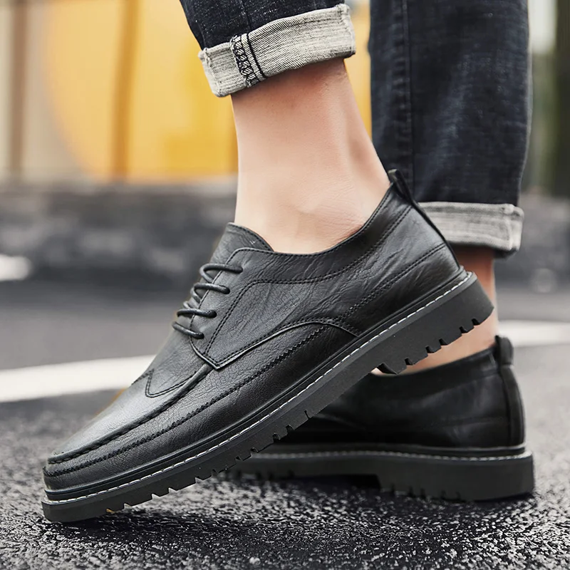 

Genuine Leather Shoes Men spriong autumn Brand Footwear Non-slip outdoor Fashion Men's Casual Sneakers chaussure homme Sapato p4