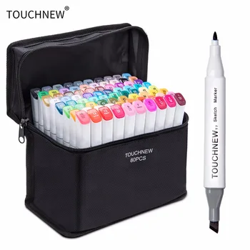 

TOUCHNEW T7 30/40/60/80 Dual Head Art Marker Set Alcohol Based Sketch Markers Pen for Office Design Animation Comic Art Supplies