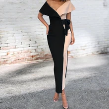 Винтажное лоскутное ТРАПЕЦИЕВИДНОЕ ПЛАТЬЕ МИДИ, повседневное женское весеннее летнее сексуальное платье с v-образным вырезом, женские вечерние платья ночного размера плюс 3XL