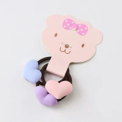 3Pcs/Set Good Quality Candy Colors Cartoon Acrylic Girls Elastic Rubber Bands Cute Hair Bands Ponytail Holder Hair Accessories - Цвет: 1