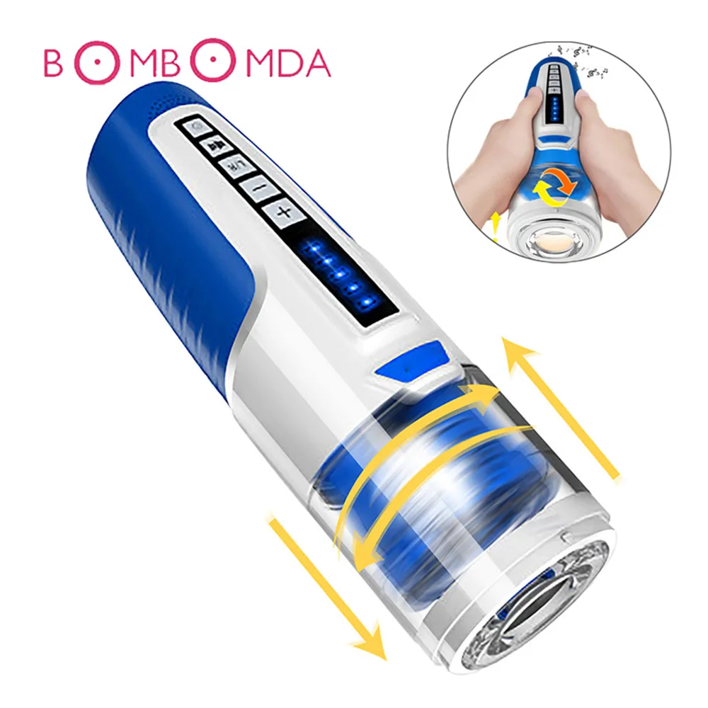 Automatic Rotate Male Masturbator Electric Penis Pump Vibrators For Man Realistic Pussy Deep Throat Oral Sucking Masturbator Cup (2)