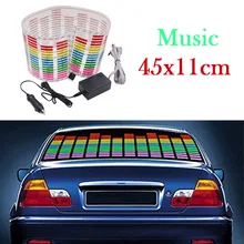 45x11 см автомобильный стикер музыкальный ритм светодиодный свет Автомобильный Ритм вспышка лампа активируемый звуком Эквалайзер красный с желтым синий зеленый розовый