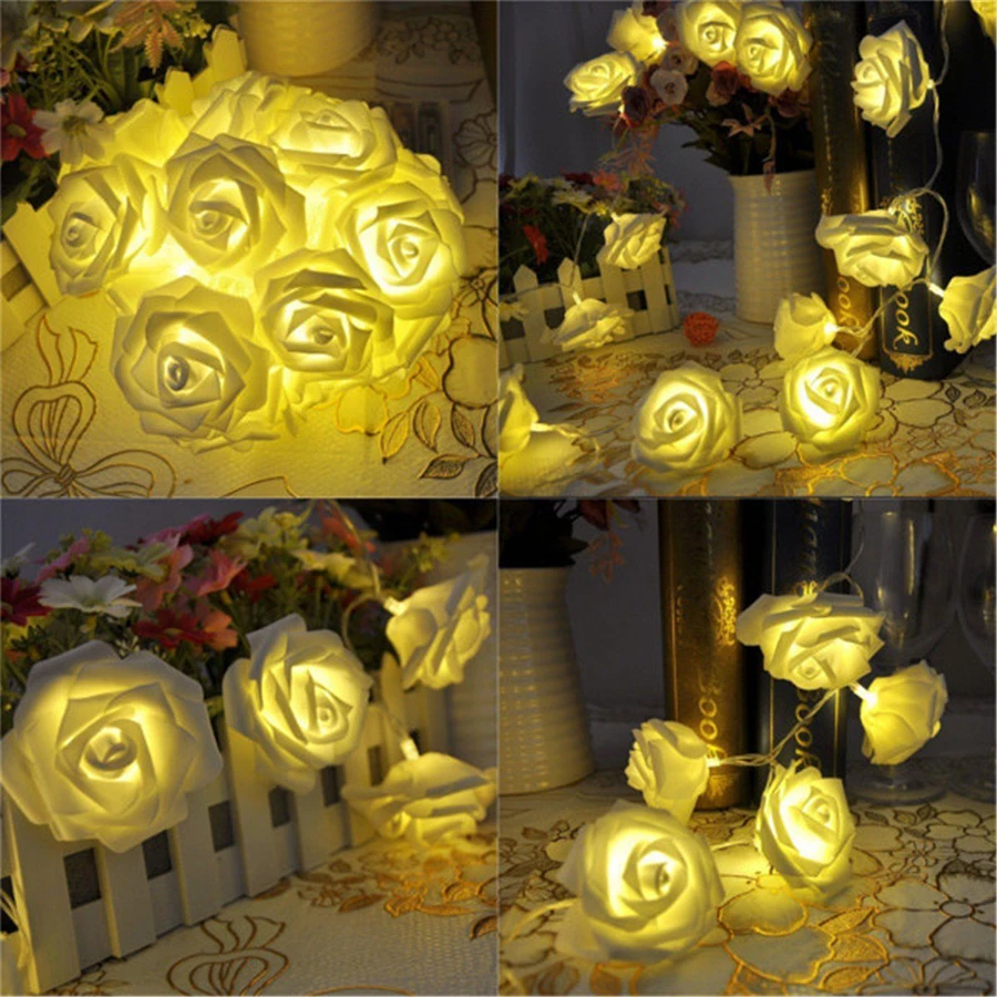 1M/2M/3M/4M/5M/10M Rose Flower LED String Lights Battery Operated Christmas Holiday Lights For Valentine Wedding Decoration 1M/2M/3M/4M/5M/10M Rose Flower LED String Lights Battery Operated Christmas Holiday Lights For Valentine Wedding Decoration