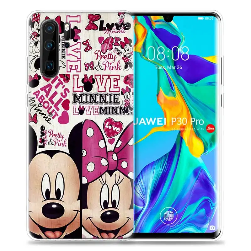 Чехол для huawei P30 P20 P10 P9 mate 10 20 Lite Pro, чехол для мобильного телефона P Smart Z Plus, чехол для влюбленных с поцелуями, Микки и Минни Маус - Цвет: HP-10