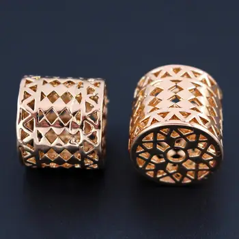 

Metal Spacer Beads Quality Gold Color Hollow Pattern Hole 4mm Connectors Beads DIY for African Wedding Necklace Jewelry Making