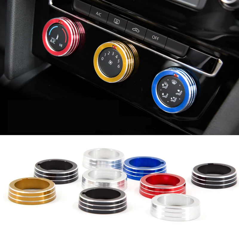 

3 Pcs For Volkswagen VW Magotan B8 2017 Car Styling Ac Knob Cover Air Conditioning Knob Heat Control Switch Knob