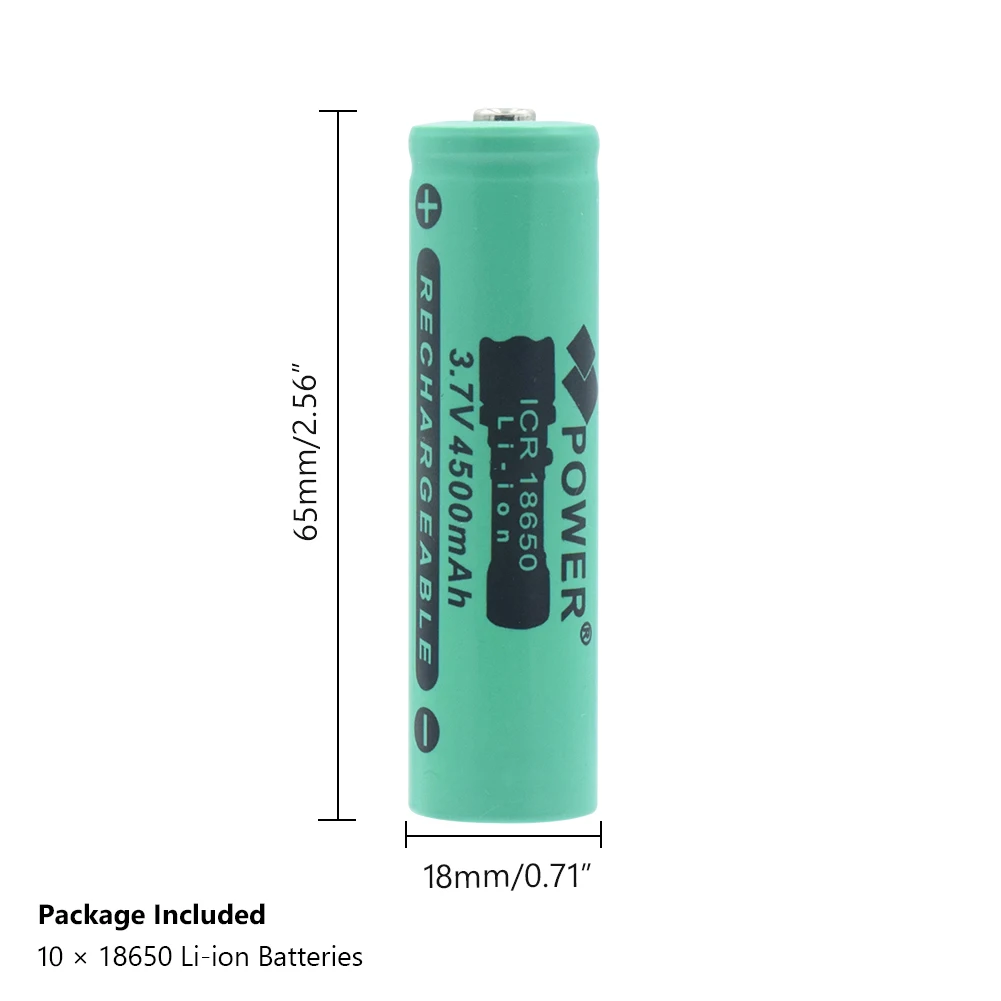 18650 батарея литий-ионный 4500mAh 3,7 V перезаряжаемый фонарик для фар мини-вентилятор