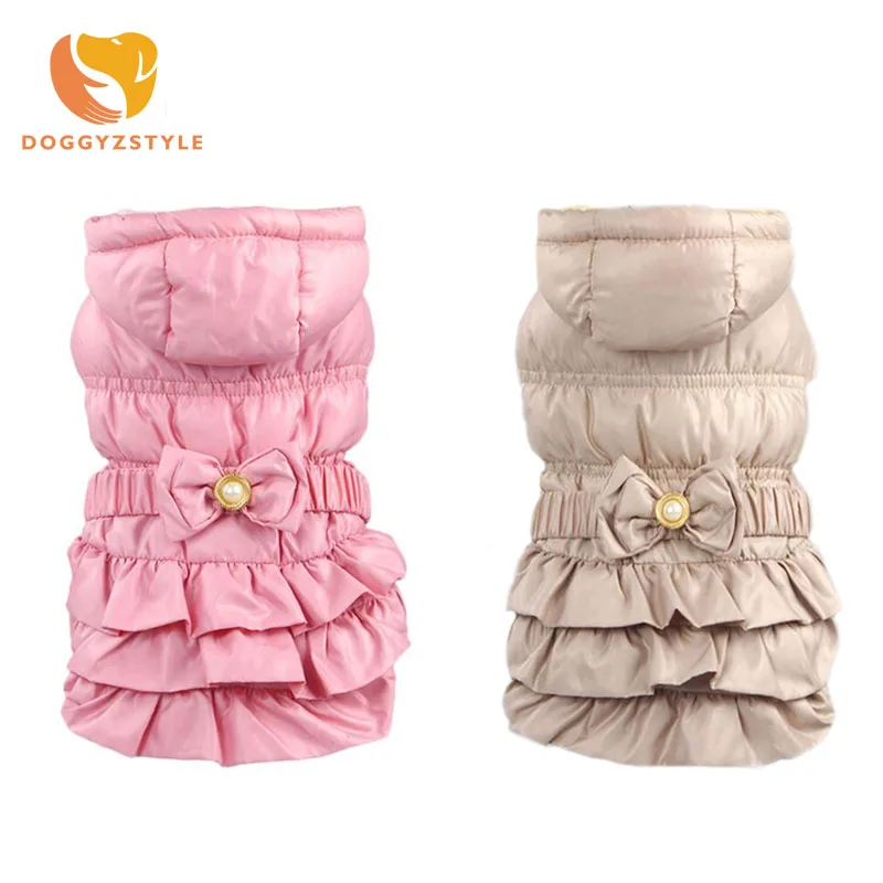 

Pet Dog Coat Warm Cotton Hooded Dog Clothes Solid Color Jacket for Small Medium Dogs Chihuahua Yorkshire Terrier DOGGYZSTYLE