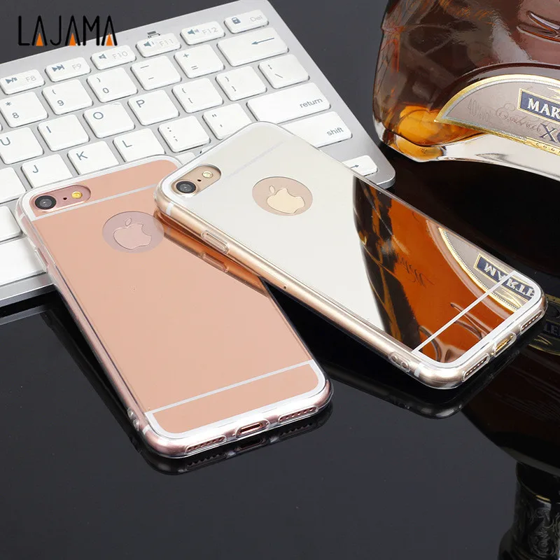 New Rose gold Luxury Mirror Soft Clear TPU Case For iphone