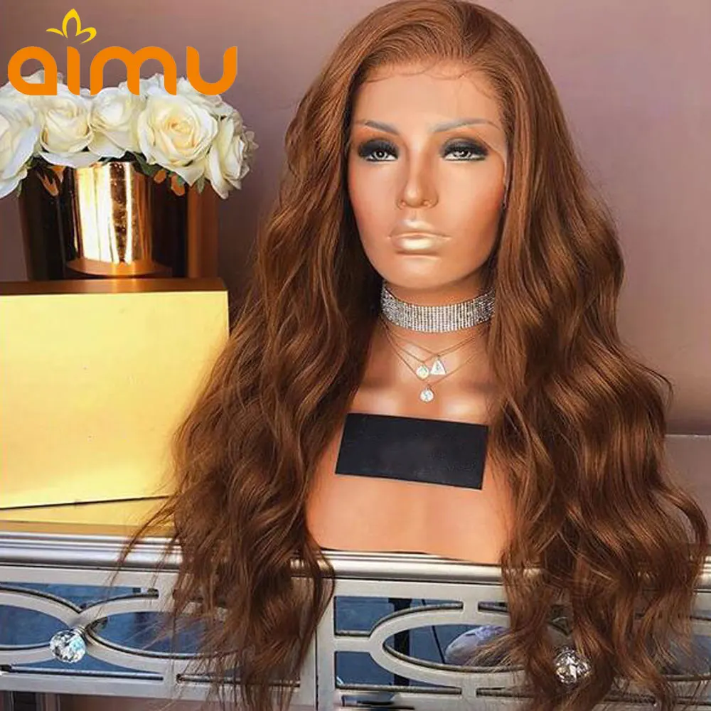 Top 13x6 Bleached Knots 250% Lace Front Human Hair Wigs Pre Plucked With Baby Hair Deep Part Auburn #30 Brazilian Remy Wavy Lace Wig 1