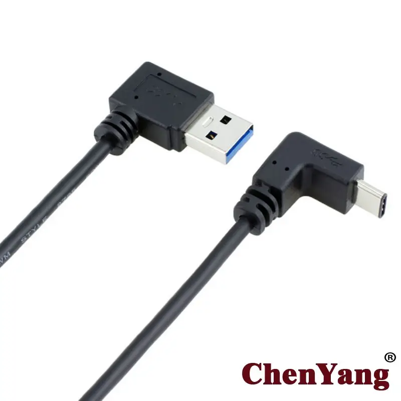 

Chenyang Cable CY USB 3.1 USB-C Up & Down Angled to 90 Degree Right Angled A Male Data Cable for Laptop & Tablet & Phone