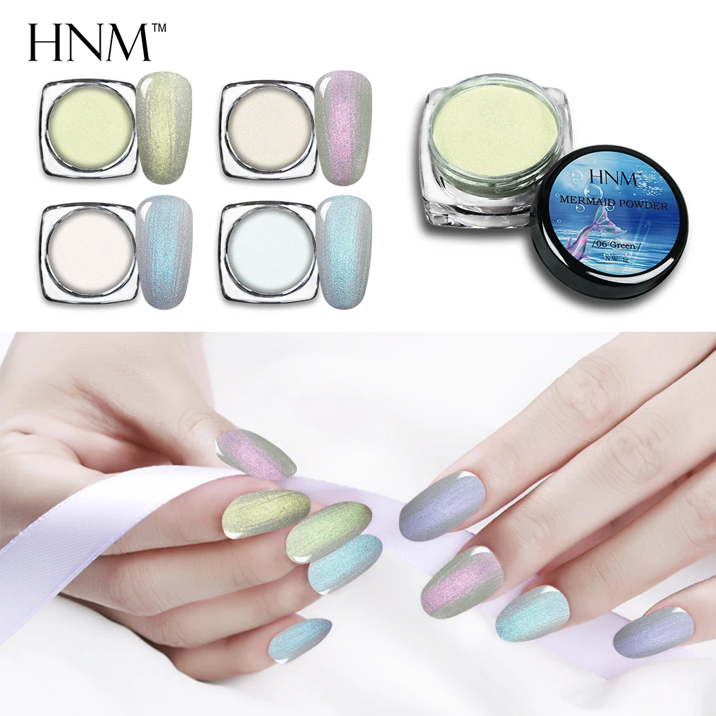 

HNM Pigment Glitters Holographic Glitter Nail Dust Mermaid Powder 1g Nail Art Glitter Powders DIY Acrylic Powder Spangles