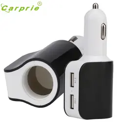 Автомобиль-Стайлинг CARPRIE гнездо прикуривателя 2 USB одну сторону сплиттер Зарядное устройство Мощность адаптер для samsung galaxy s7 Edge челнока