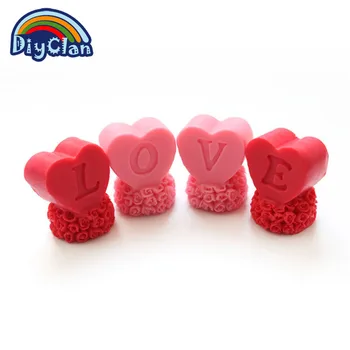 

Wedding 3D heart shape "L.O.V.E" letter cupcake decoration tools cake mould manual alphabet form candle molds S0254LO+S0253VE