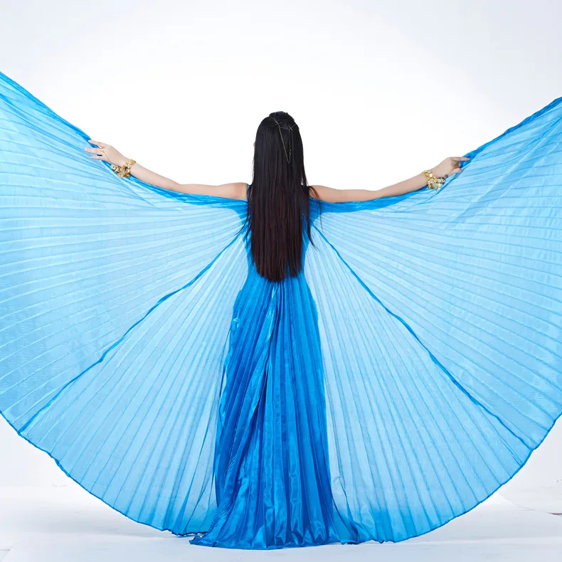 Сценический реквизит танцевальные аксессуары 360 градусов крылья с палочками без разреза танец живота Isis Крылья мягкий шелк как ткань