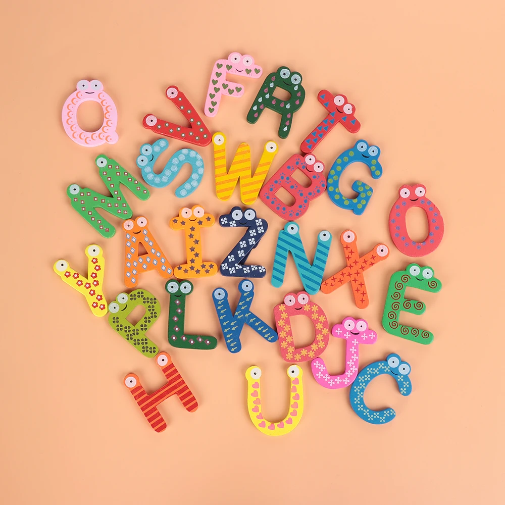 

Wood 10 Digital 26 Letter Fridge Magnets Children Early Learning Educational Toys Math Magnet Stick Refrigerator Wooden Toy