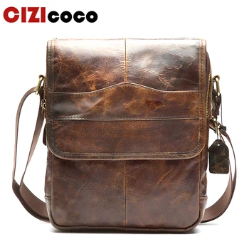 

New men's Shoulder Bag Genuine Leather Strap Small Casual Flap Male Man men's Crossbody Bags For Men Leather 1121