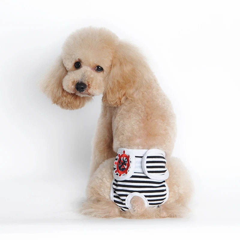 Black Washalbe Dog Diapers Pants Wraps Doggy Panties Pet Underwear Sanitary Shorts 669 - Цвет: Black