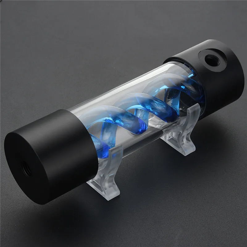 

Computer Water Cooling Tank LED Light Water Cooling Tank Cylinder T-Virus Reservoir Helix Suspension 200mm