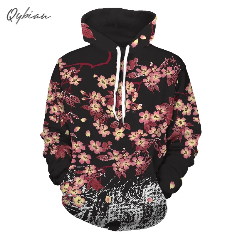 2018 Hip hop Japanese style Cherry blossoms Mens 3d Print Sweatshirt ...