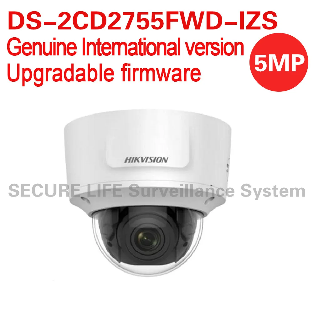 

In stock English version DS-2CD2755FWD-IZS 5MP network dome cctv camera POE face detection WDR 2.8-12mm VF lens IP67 IK10 H.265+