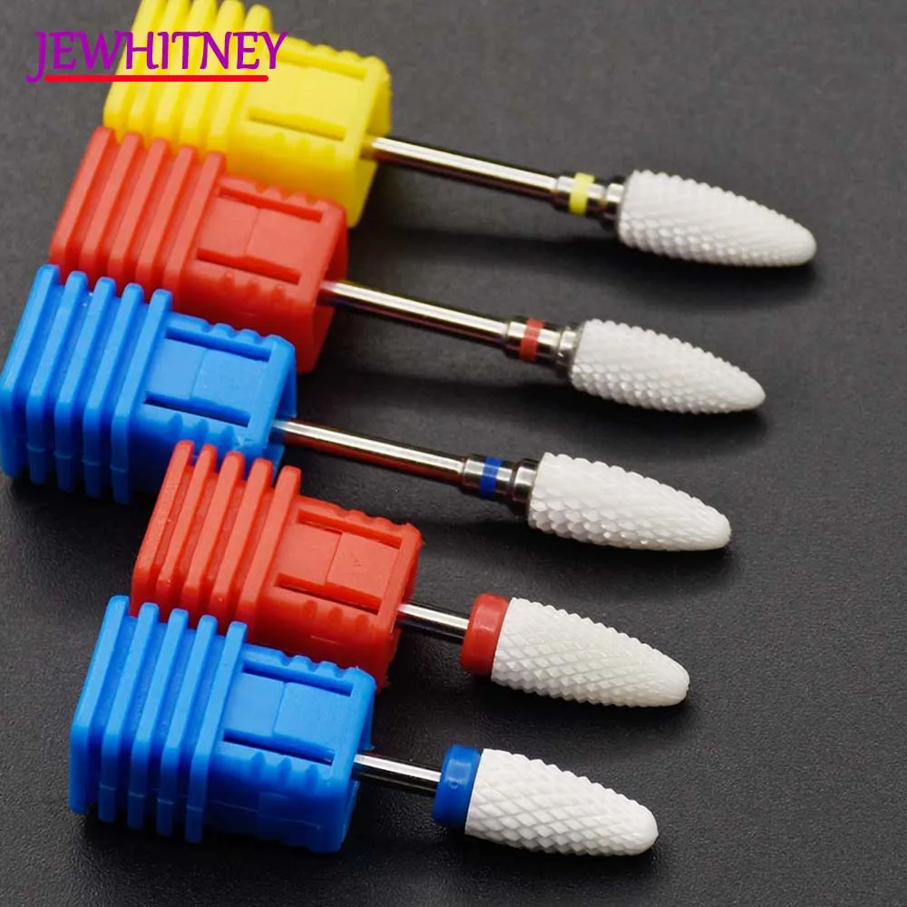 

Jewhiteny White Ceramic Nail Drill Bit Flame Drill Bit Electric Nails Accessoires Tool for Manicure Pacrylic Gel Remove Tools
