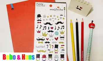 

New 3D cute beard designs deco PVC sticker Scrapbooking Decoration label Wholesale