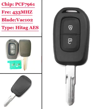 

(1Pcs) 2 buttons remote car key 433mhz with PCF7961M HITAG AES Chip for Renault Sandero Dacia Logan Lodgy Dokker Duster 2