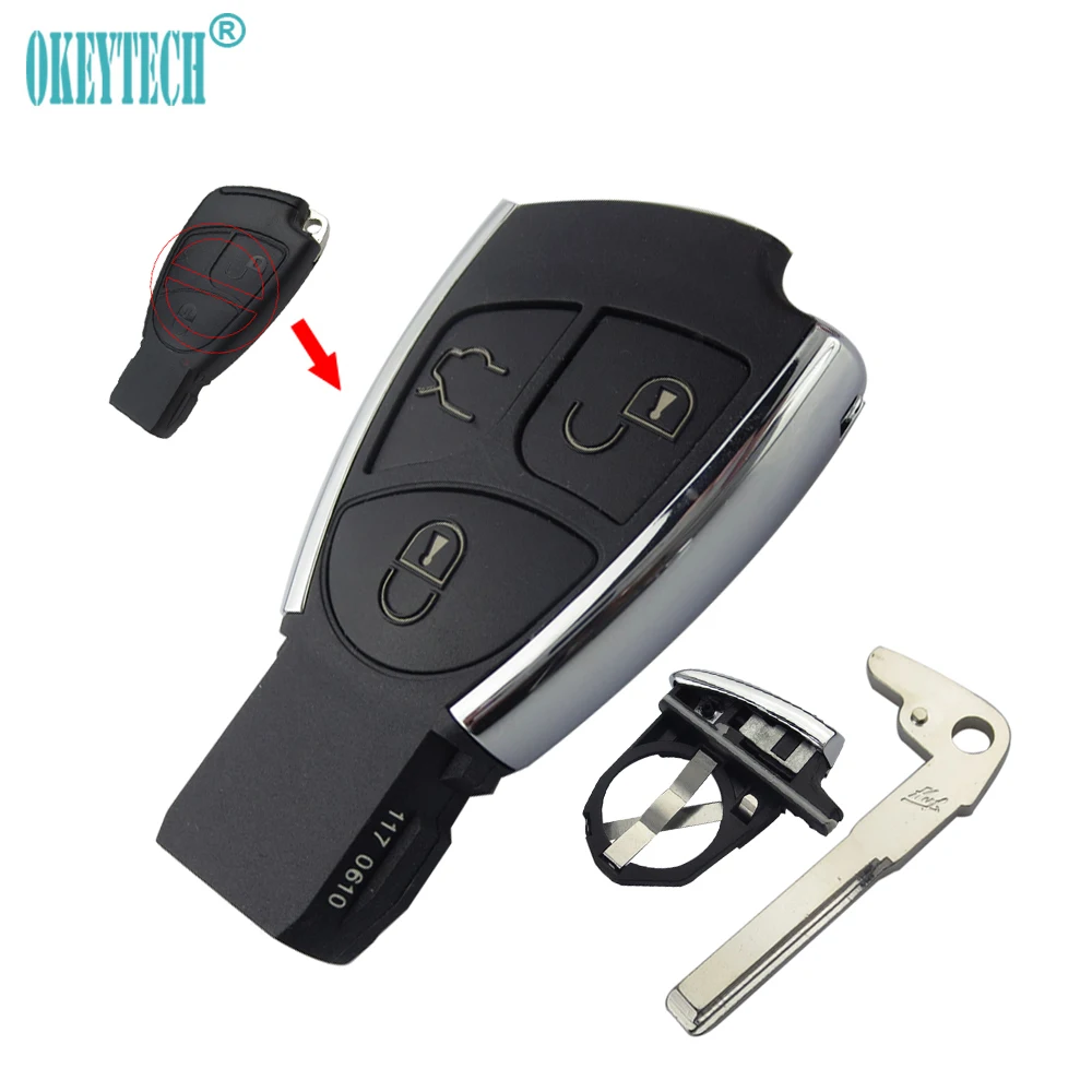 OkeyTech 3 Button for Benz CLS C E ML S CLK CL Modified Remote Auto Car