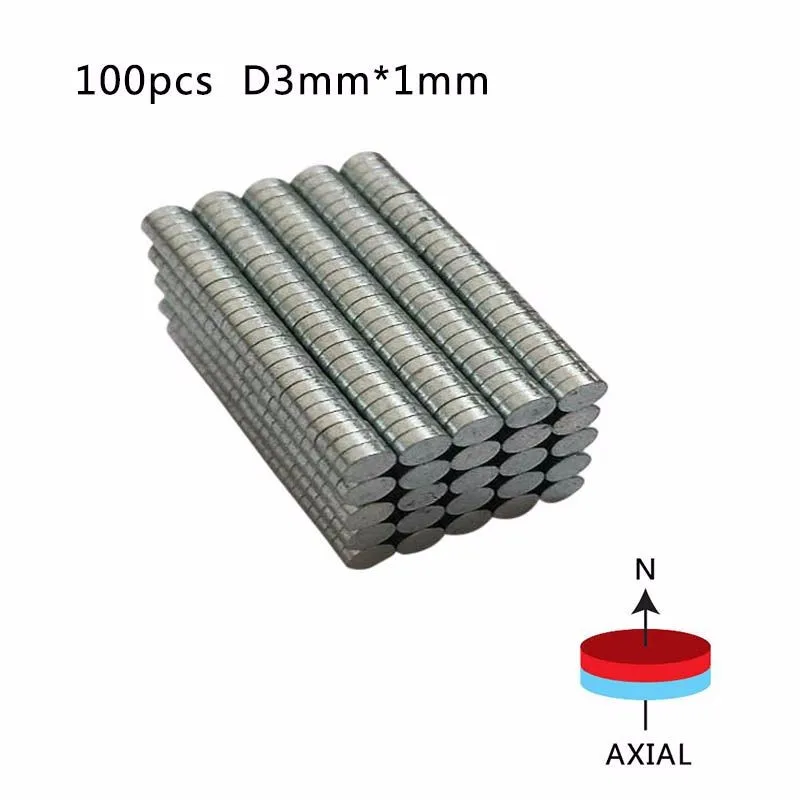 200 100 шт./компл. круглые ниодимовые Дисковые магниты диаметр 3 мм x 1 мм N50 Супер мощный сильный редкоземельный магнит