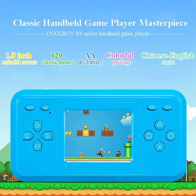 COOLBOY RS 28 1 8inch colorful screen handheld game console video game console Mini portable English