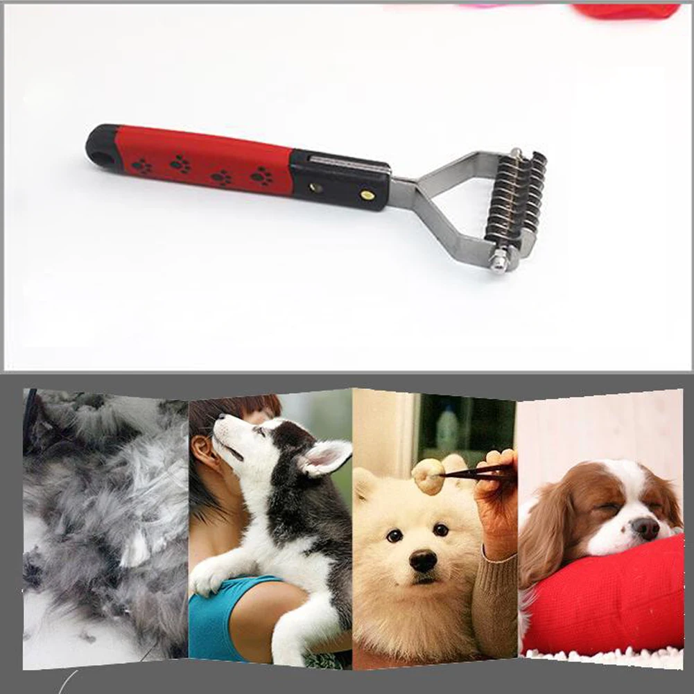 13/18 Cutter Pet Rakes Fur Knot Cutter Grooming Shedding Brush Comb Rake Pet Dog Cat Long Short