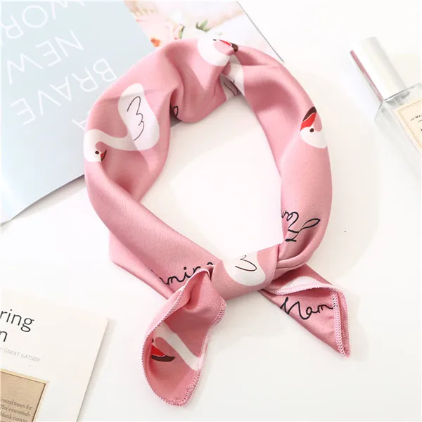 pink155 Новинка, женский шарф на весну и лето, шелковый шарф маленького размера, квадратный шейный платок для офиса, женские шарфы, весенние шали, 50*50 см - Цвет: pink155